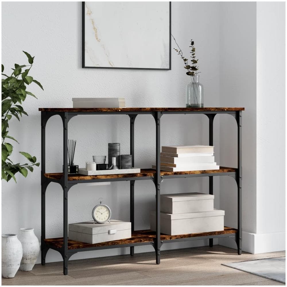 Tavolo Consolle Rovere Fumo 100x29x75 Cm In Legno Multistrato - Foto 1