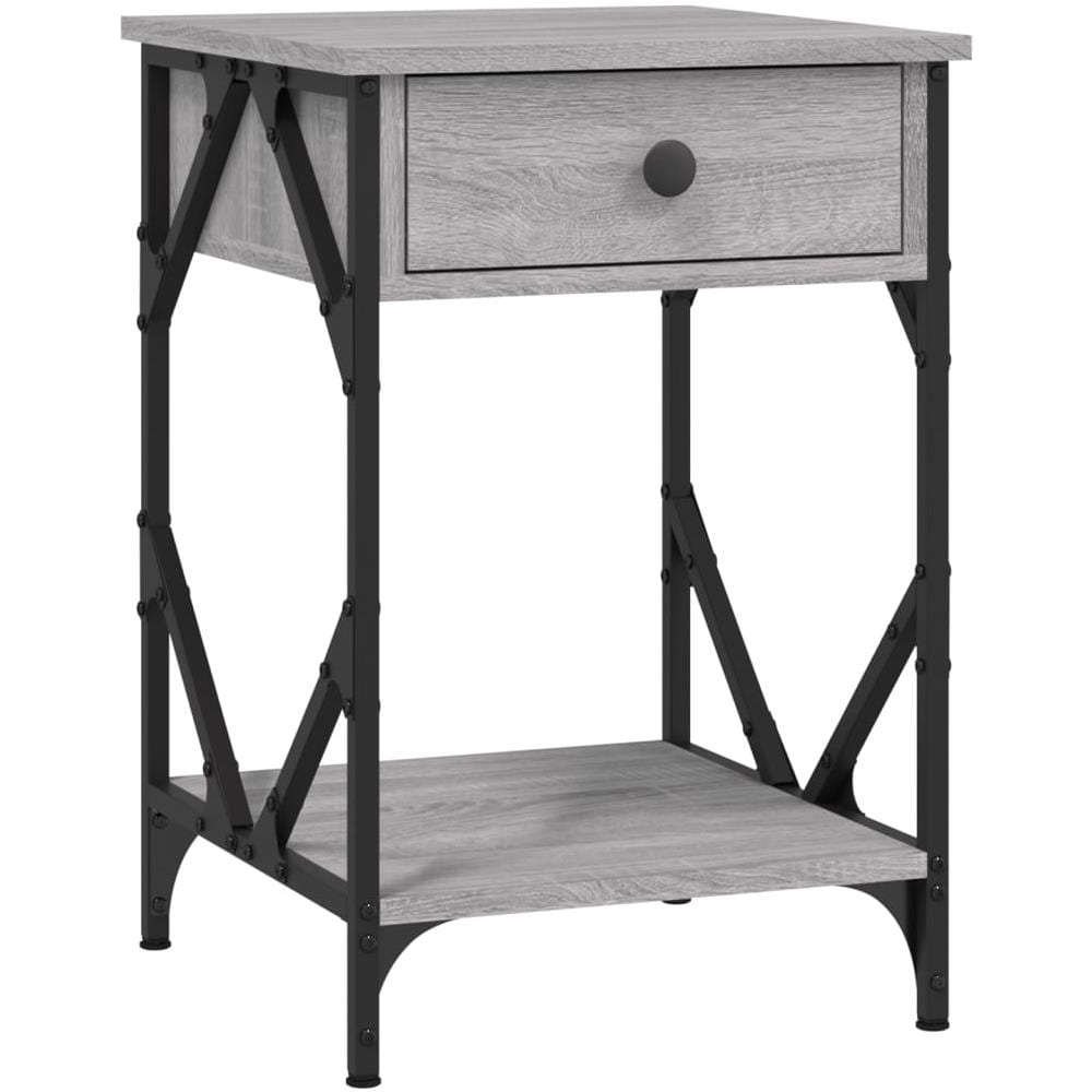 Comodino Grigio Sonoma 40x42x60 Cm In Legno Multistrato - Foto 2