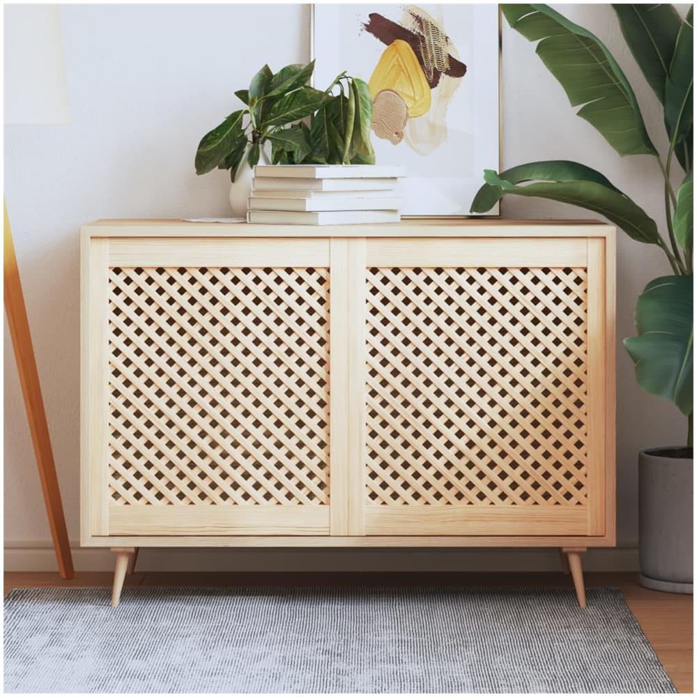 Ante Con Design A Reticolo 2 Pz 59,5x69 Cm In Legno Di Pino - Foto 1