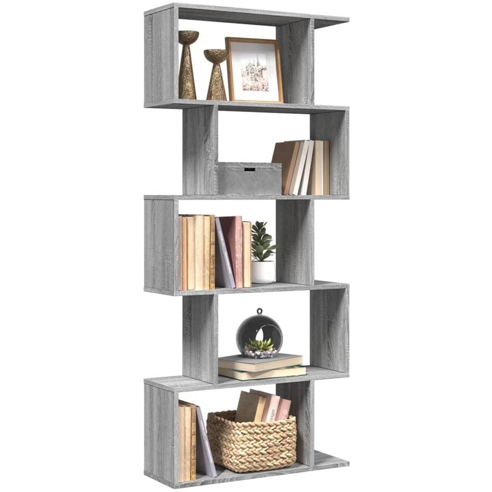 Libreria Divisorio 5Piani Grigio Sonoma 70x24x161cm Truciolato - Foto 2