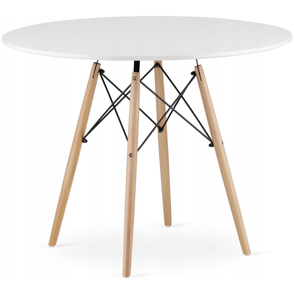 Set da tavolo Valora KOVA 100, tavolo rotondo bianco moderno + 4 sedie grigie - Foto 10