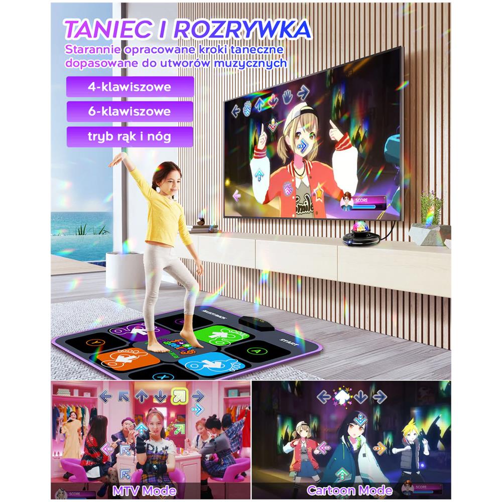 Disco Dance Mat Giochi Sportivi per Bambini Wifi HDMI 8in1 con Telecamera HD - Foto 2