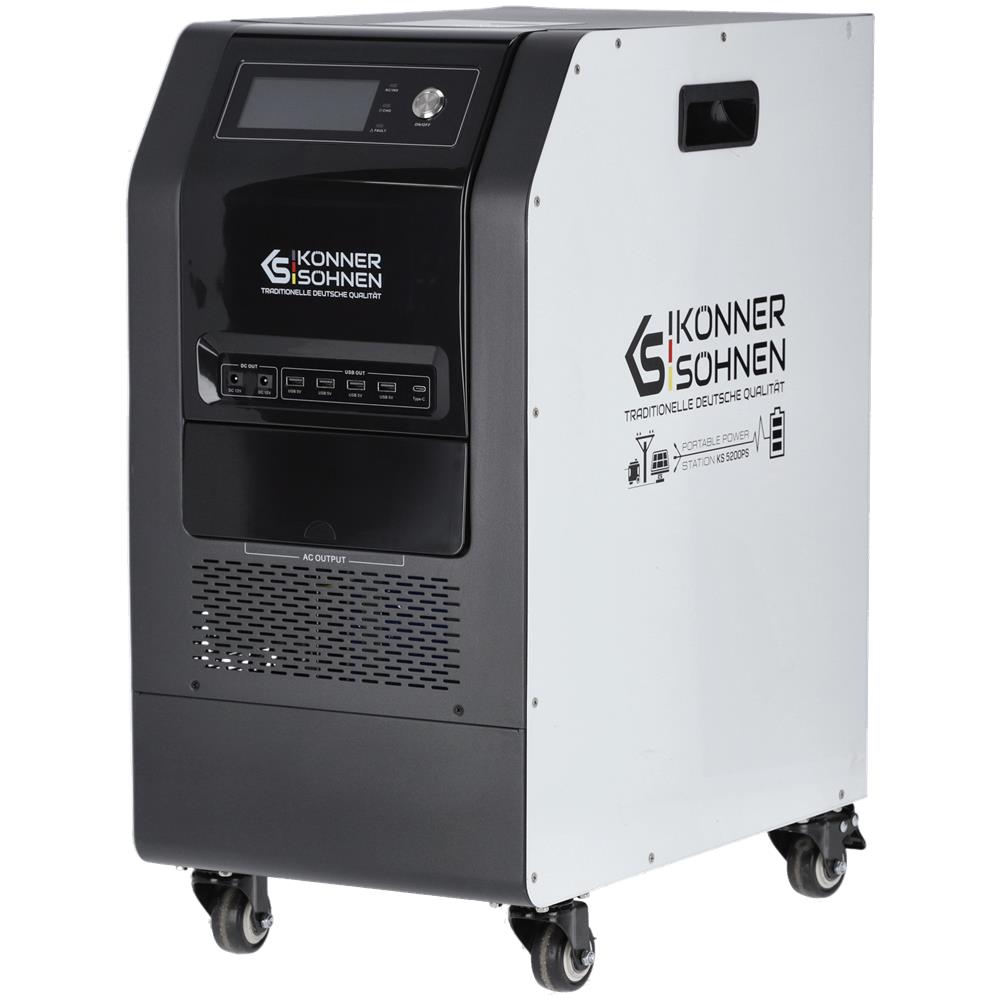 Stazione di Energia Portatile 3-in-1 KS 5200PS Potenza nominale, W 5200 Forma d'onda di uscita CA Onda Sinusoidale Pura - Foto 1