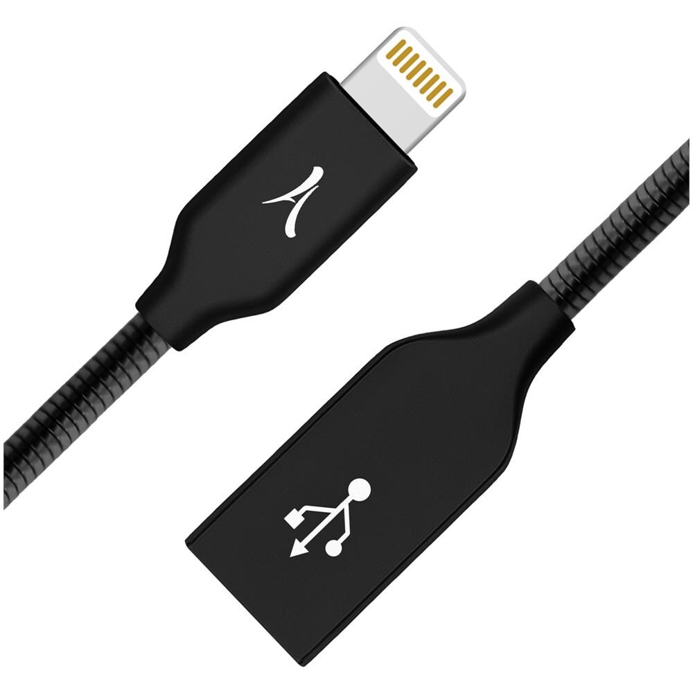 Cavo Lightning Iphone Ipad Ipod Metallo Infrangibile Ricarica /sincro Nero - Foto 2