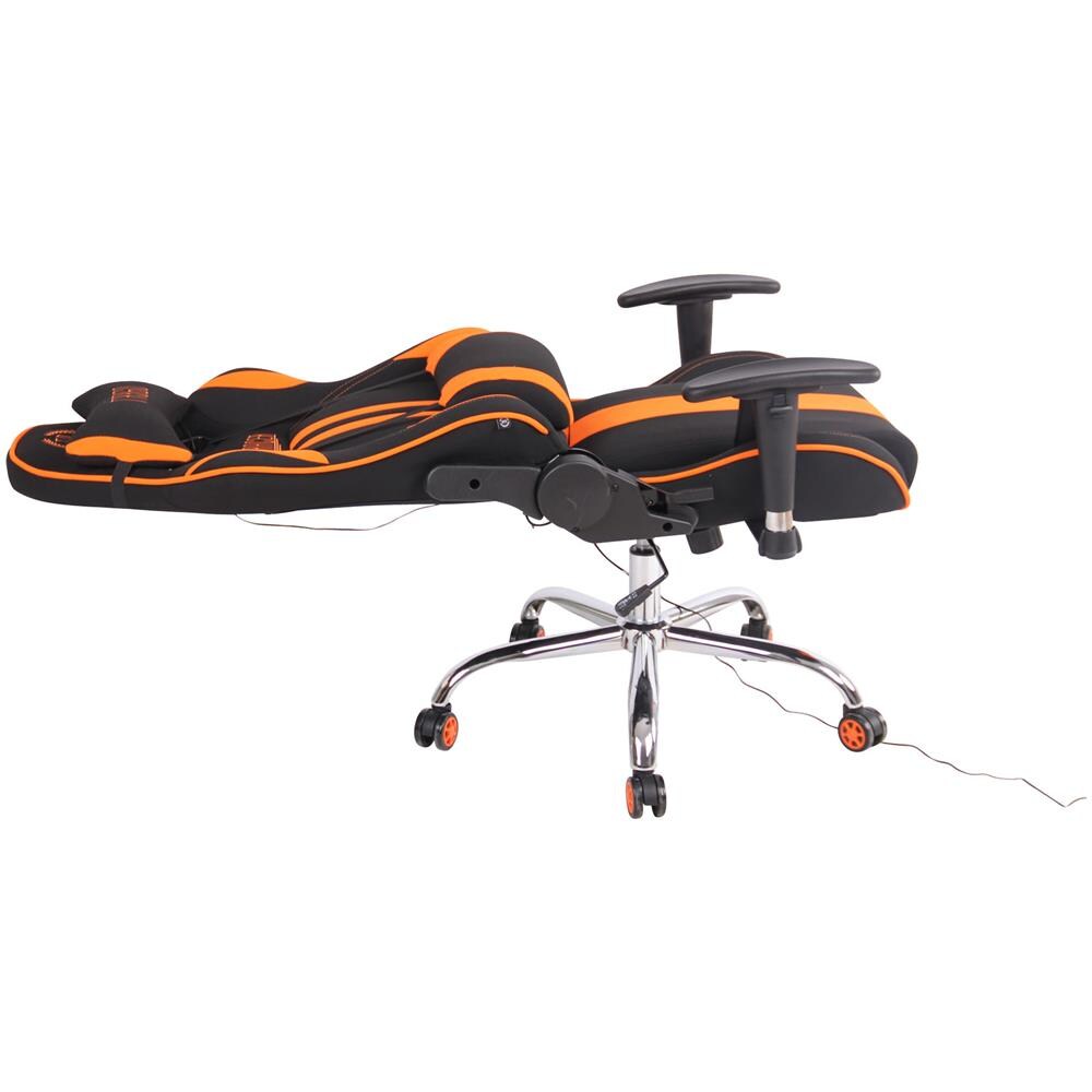 Sedia Ufficio Massaggiante E Riscaldata Limit XM in Tessuto I Poltrona Racing Scrivania Schienale Reclinabile I Poltrona Relax Gamer Nero / Arancione - Foto 5