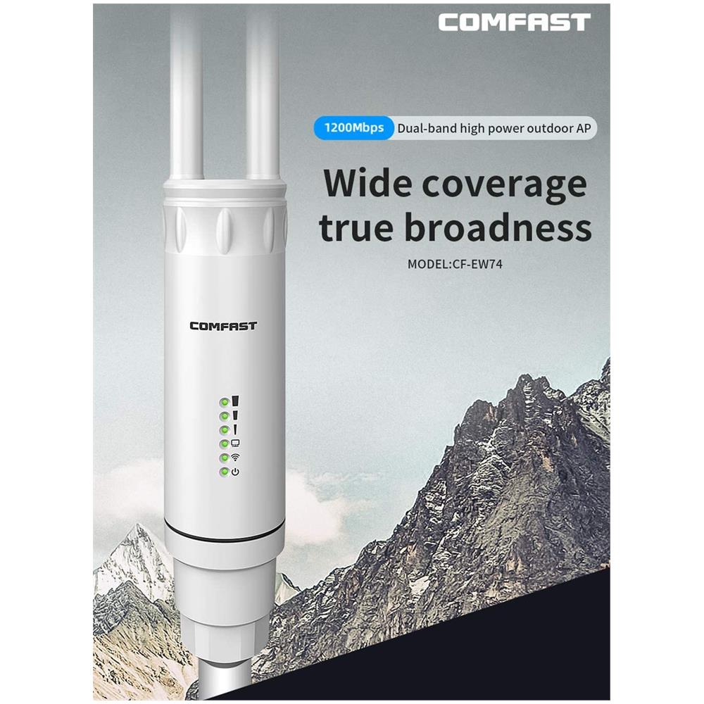 Comfast - Ripetitore Ap / wifi Ad Alta Potenza, Ac1200, Per Esterni, Senza Fili, Wifi, 1.200 Mbps, Doppio Dand 2.4 G + 5 Ghz, Estensione A Lunga Portata Con Poe - Foto 8