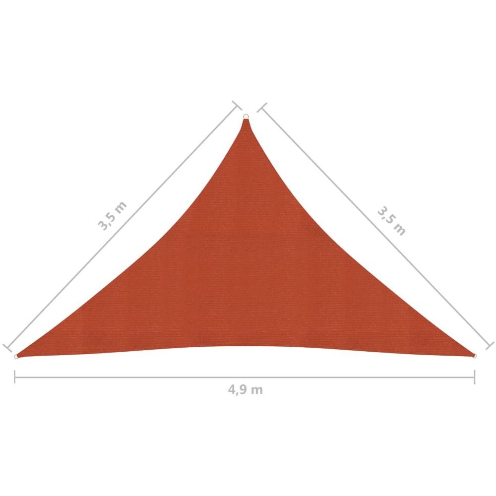 Vela Parasole 160 G / m Terracotta 3,5x3,5x4,9 M In Hdpe - Foto 6