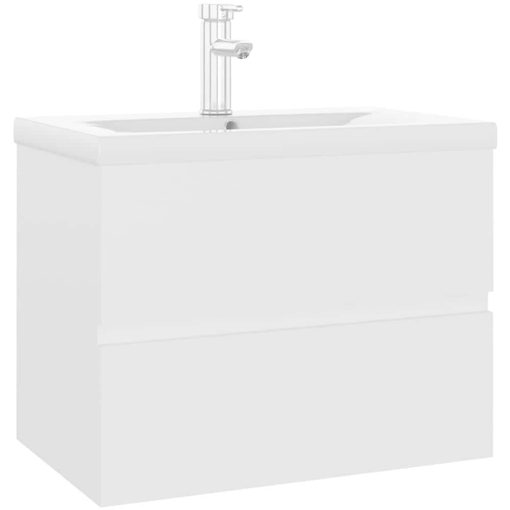 Mobile con Lavabo Integrato Bianco in Legno Multistrato - Foto 2