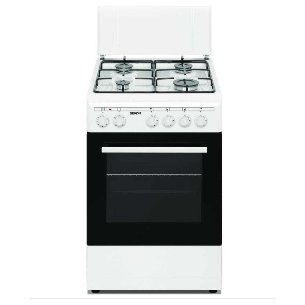 Scfs55e4gta Cucina 50 Cm 4 Fuochi Forno Elettrico + Coperchio Bianco - Foto 1