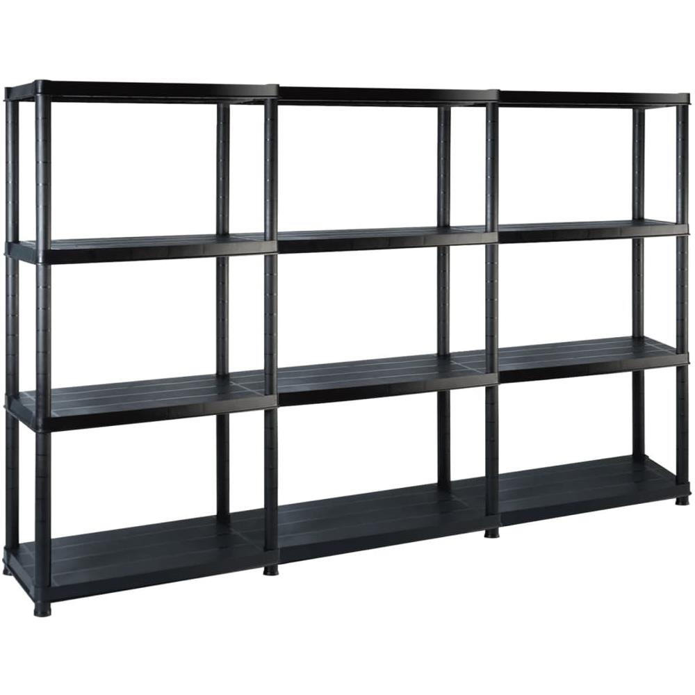 Scaffale A 4 Ripiani Nero 183x30,5x130 Cm In Plastica - Foto 1