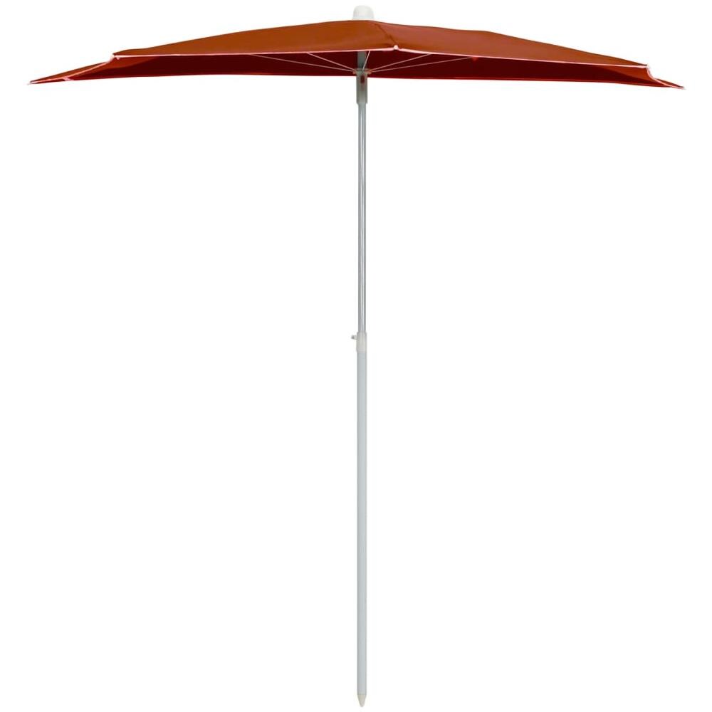 Ombrellone Semicircolare da Giardino e Palo 180x90cm Terracotta - Foto 2