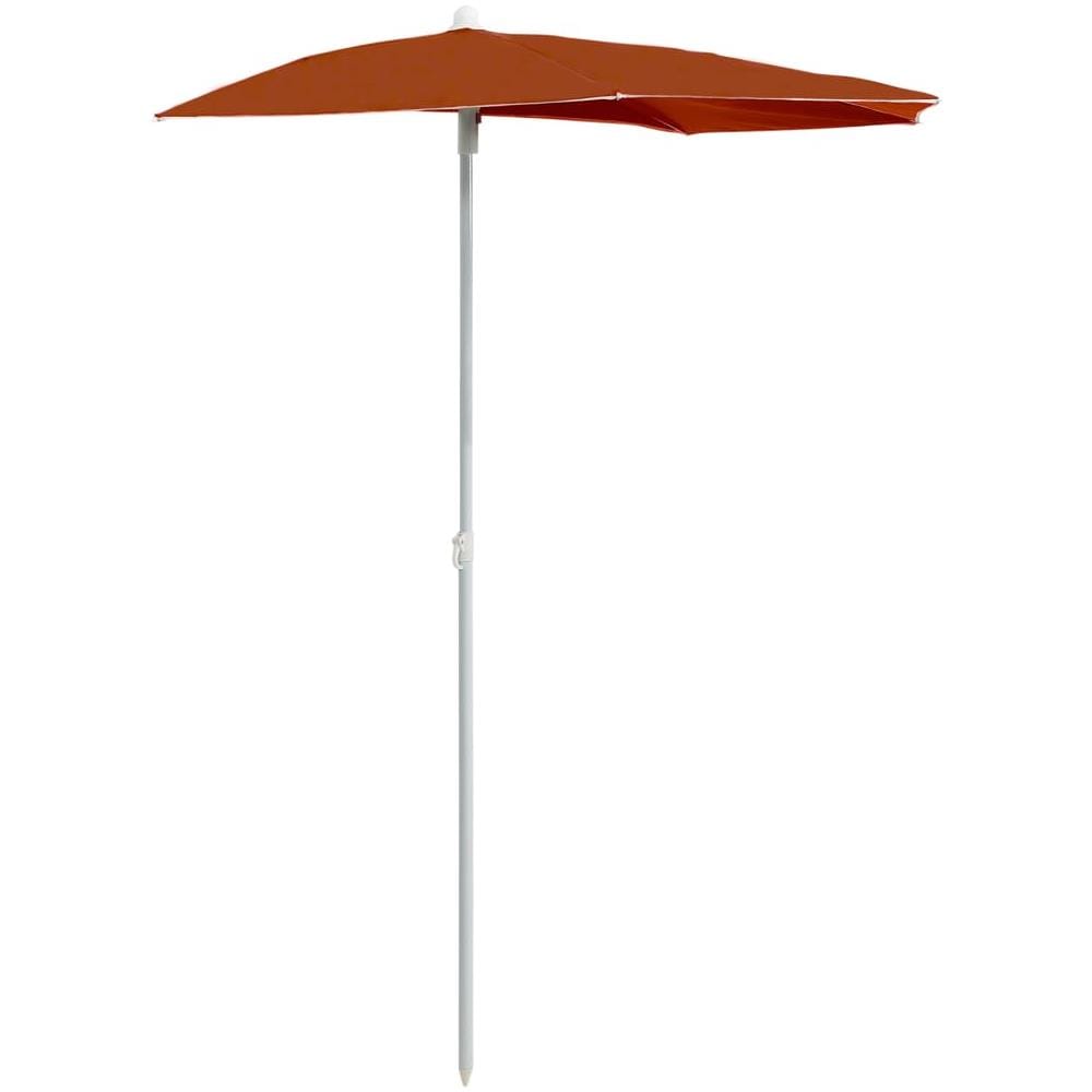 Ombrellone Semicircolare da Giardino e Palo 180x90cm Terracotta - Foto 1