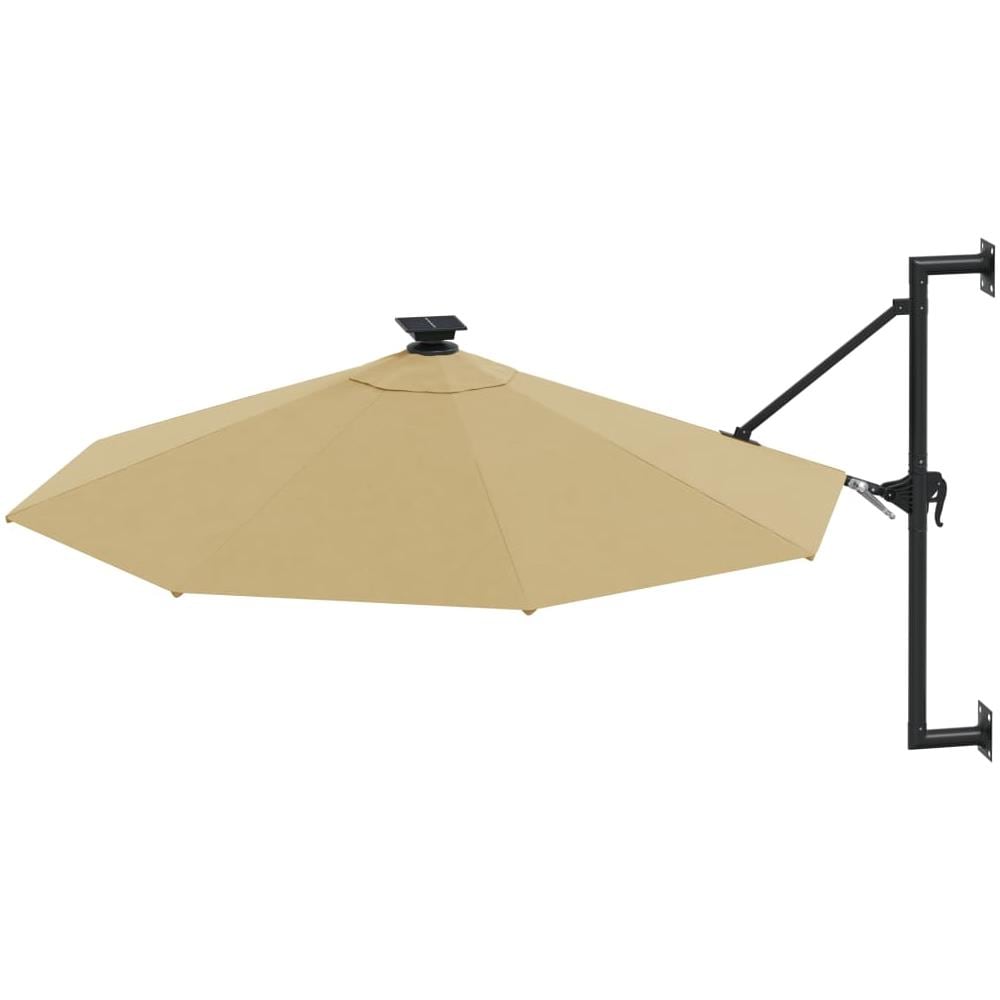 Ombrellone a Muro con LED e Palo in Metallo 300 cm Grigio Talpa - Foto 2