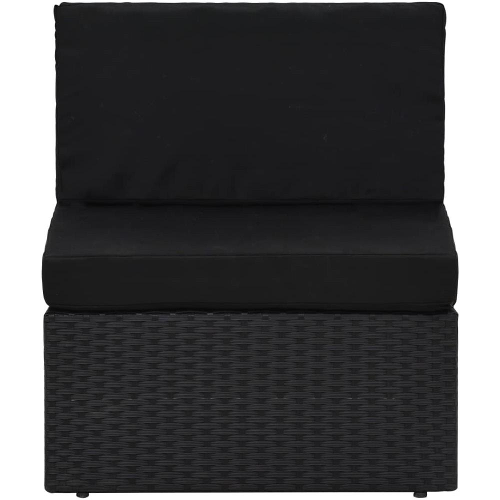 Set Divani da Giardino 6 pz con Cuscini in Polyrattan Nero - Foto 3