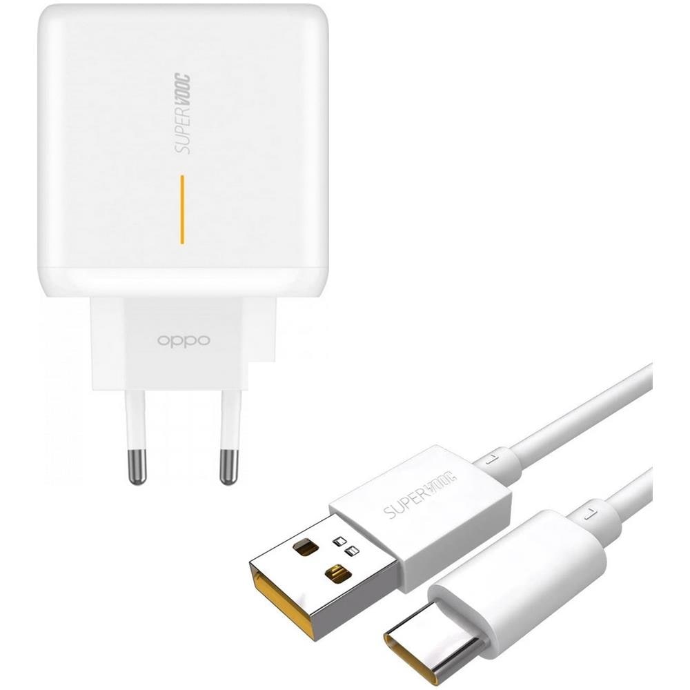 Caricabatterie Originale Per Casa Usb Super Vooc Vca7gach 65w Con Cavo Type-c D301 White - Foto 1
