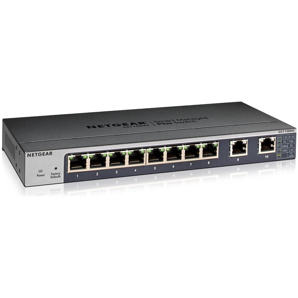 Switch GS110EMX-100PES 10 Porte (8 x 1000BaseT + 2 x 100/1000 / 2,5 G / 5 G / 10 G / Colore Nero - Foto 2