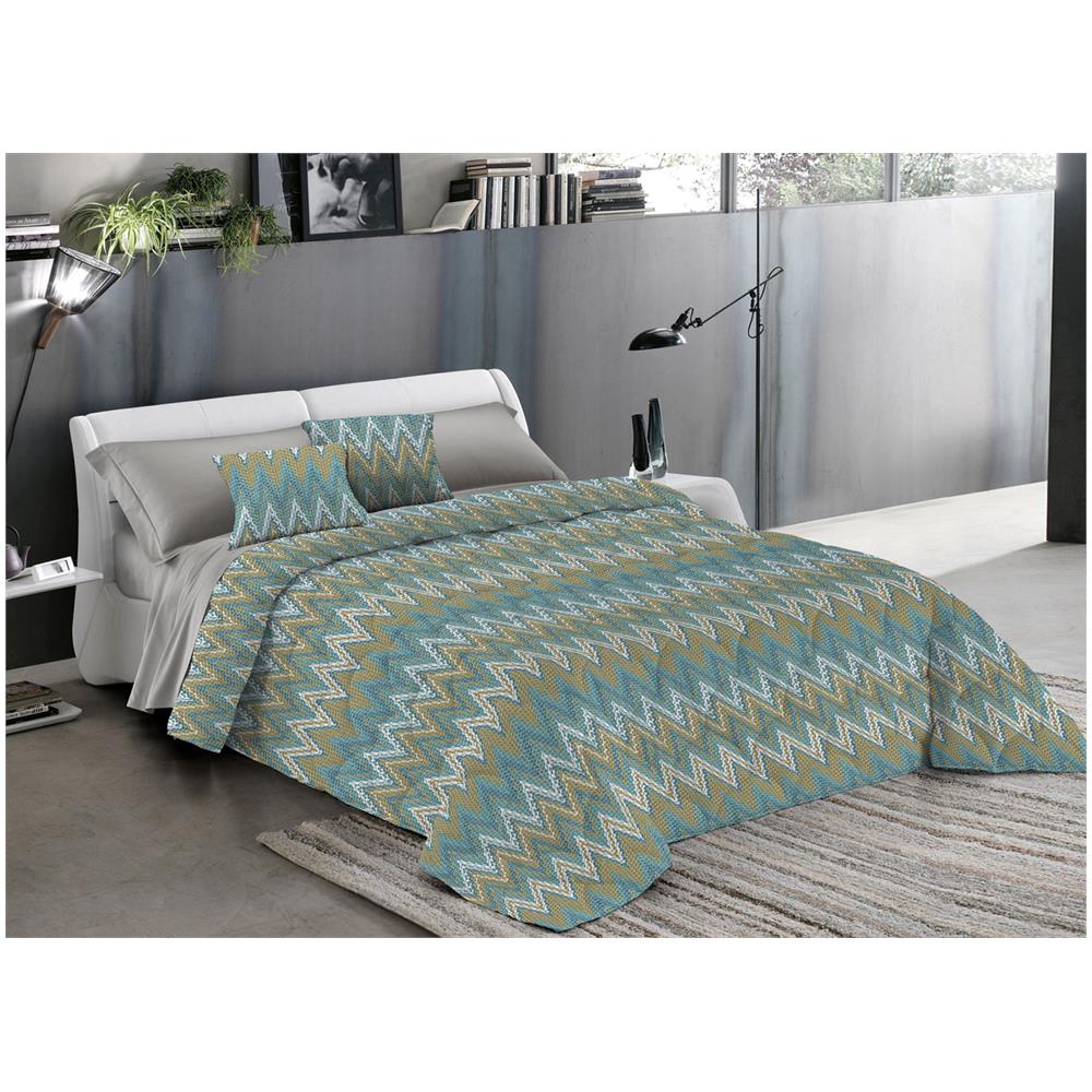 Trapuntino Matrimoniale - Foglie E Bolle Verde Double Face - Foto 7