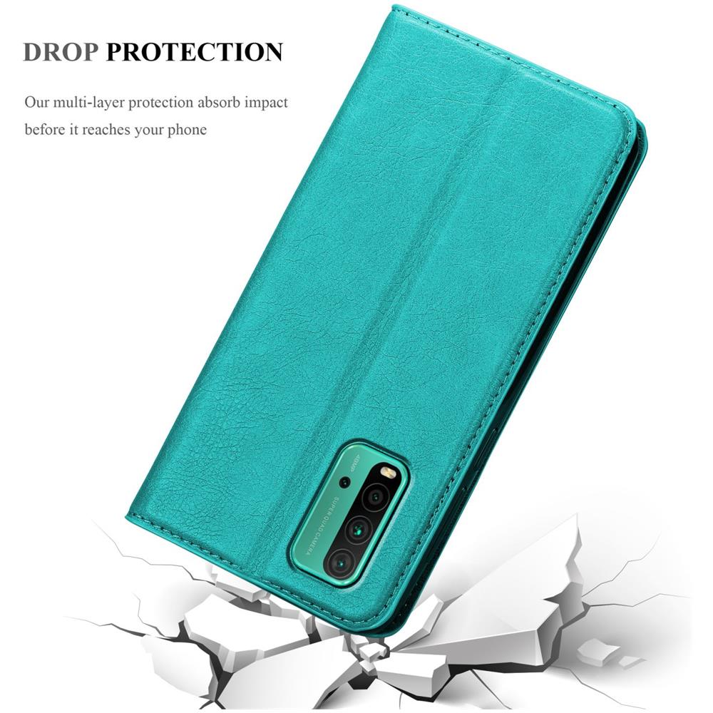 Custodia Compatibile Con Xiaomi Redmi 9t / Poco M3 In Turchese Petrolio - Coperchio Protettiva Con Chiusura Magnetica, Funzione Stand E Tasca Per Le Carte - Foto 8