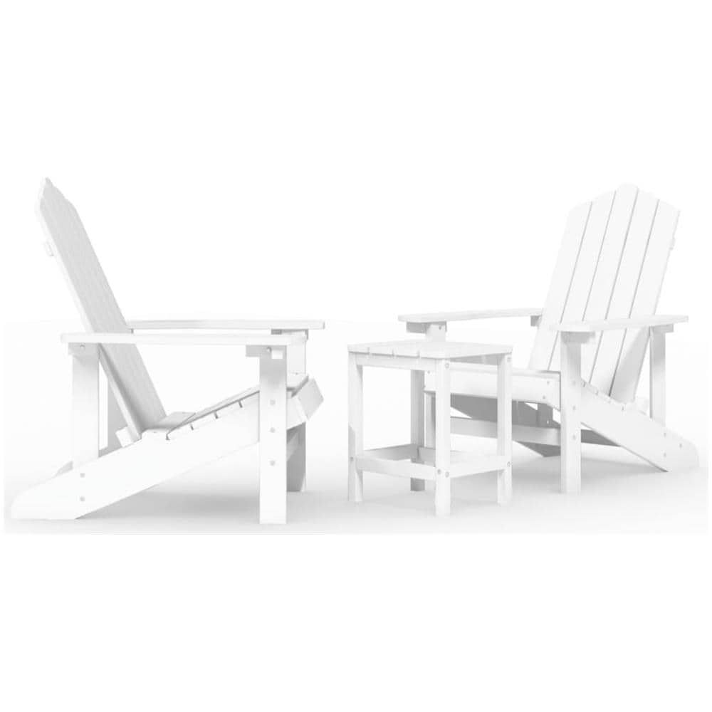 Sedie Da Giardino Con Tavolo Adirondack In Hdpe Bianco - Foto 1