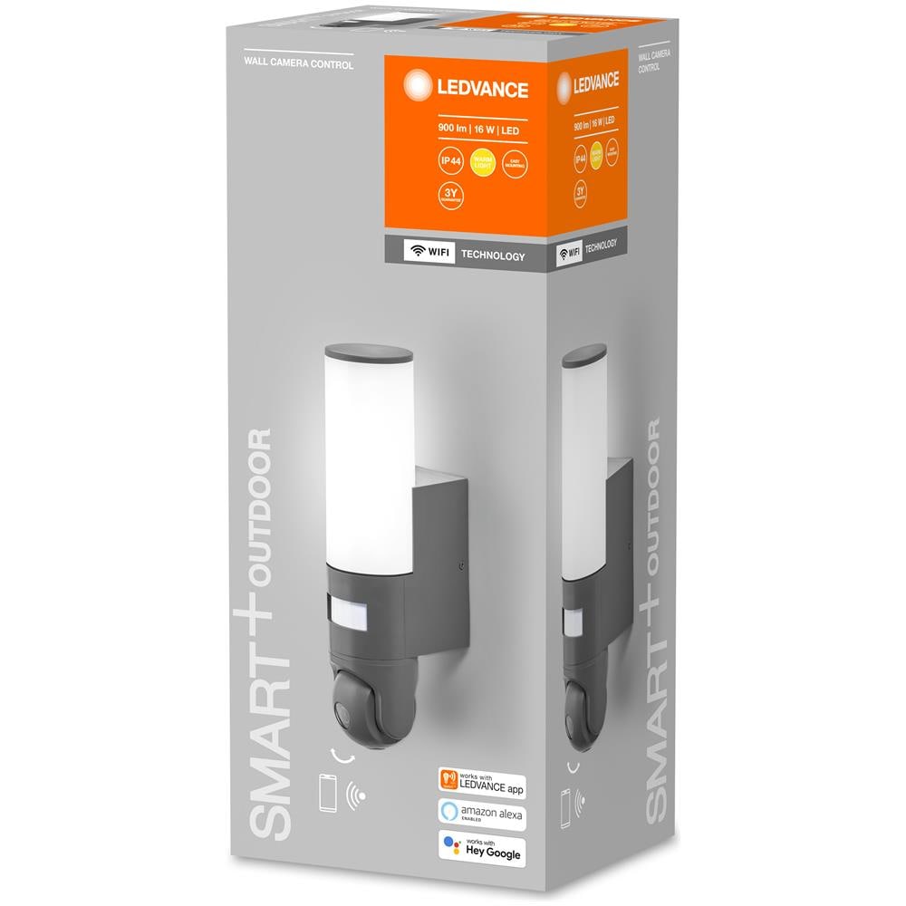 Ledvance Apparecchio Intelligente Da Giardino Led: Per Parete, Smart+ Wall Camera Control / 16 W, 220…240 V, Warm White, 3000 K, Materiale Del Corpo: Plastic, Ip44 - Foto 2