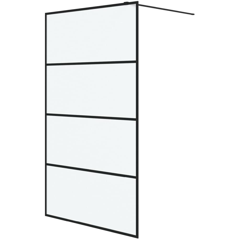 Parete Doccia Walk In Nera 115x195 Cm Vetro Smerigliato Esg - Foto 2