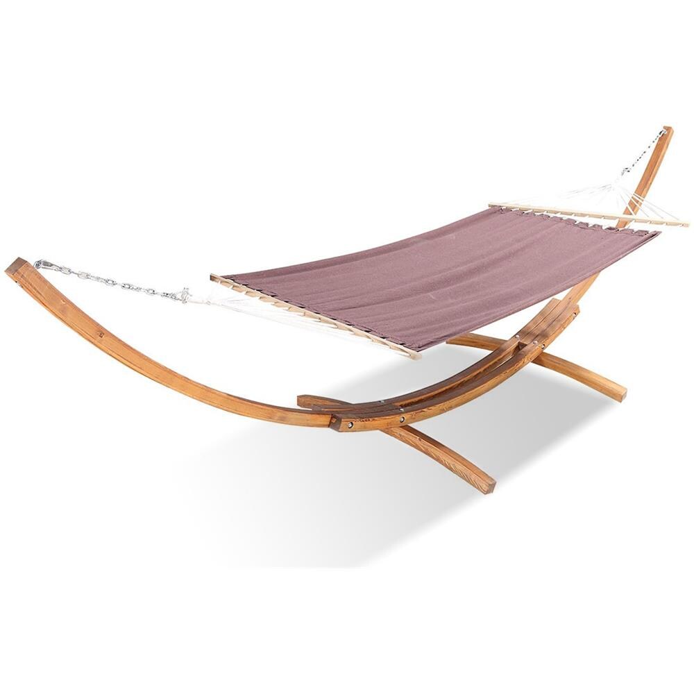 Lagoa Amaca Con Supporto In Legno Tela Di Cotone Cioccolato 3,15 M 1 Persona - Foto 1