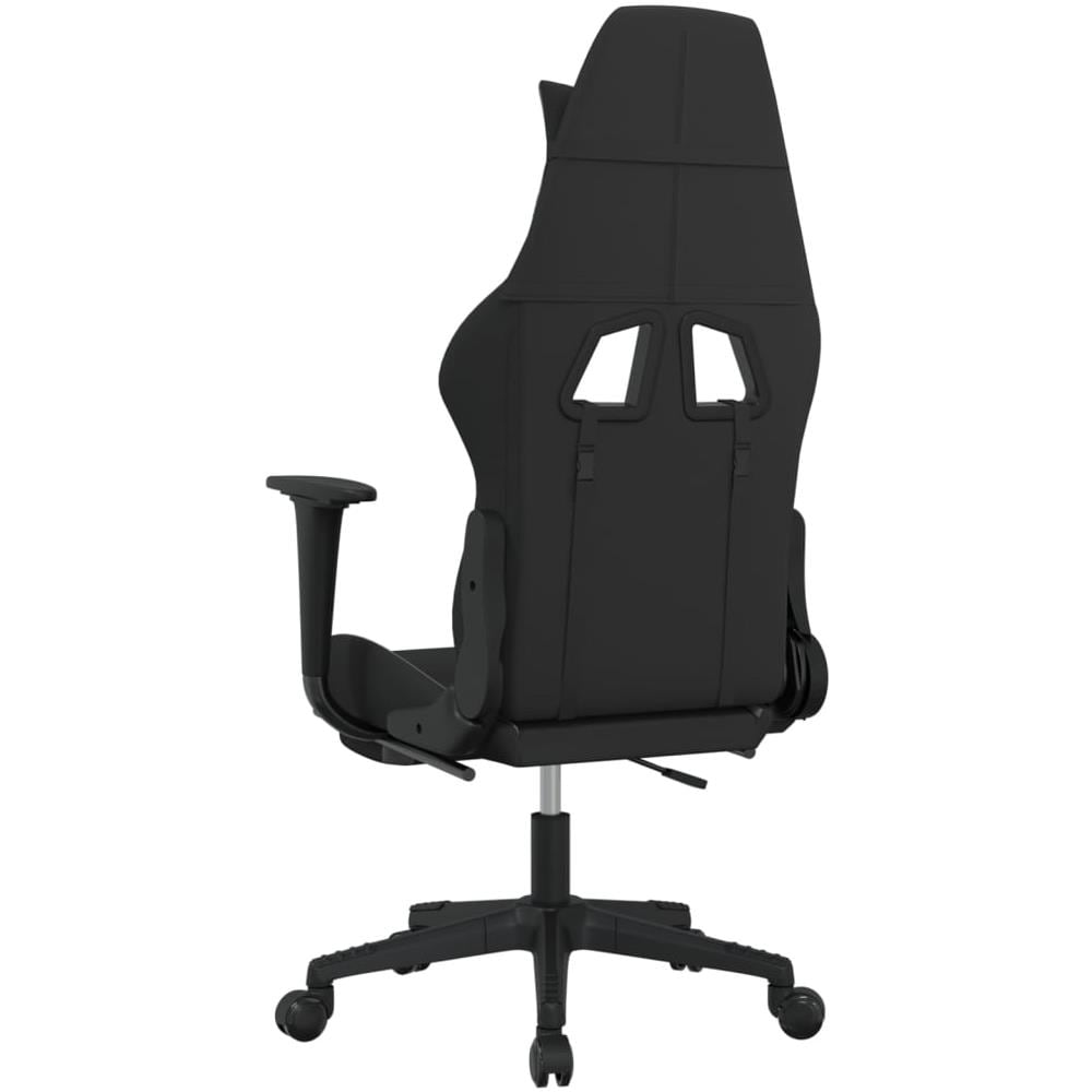 Sedia Da Gaming Massaggio E Poggiapiedi Nero E Grigio Tessuto - Foto 10