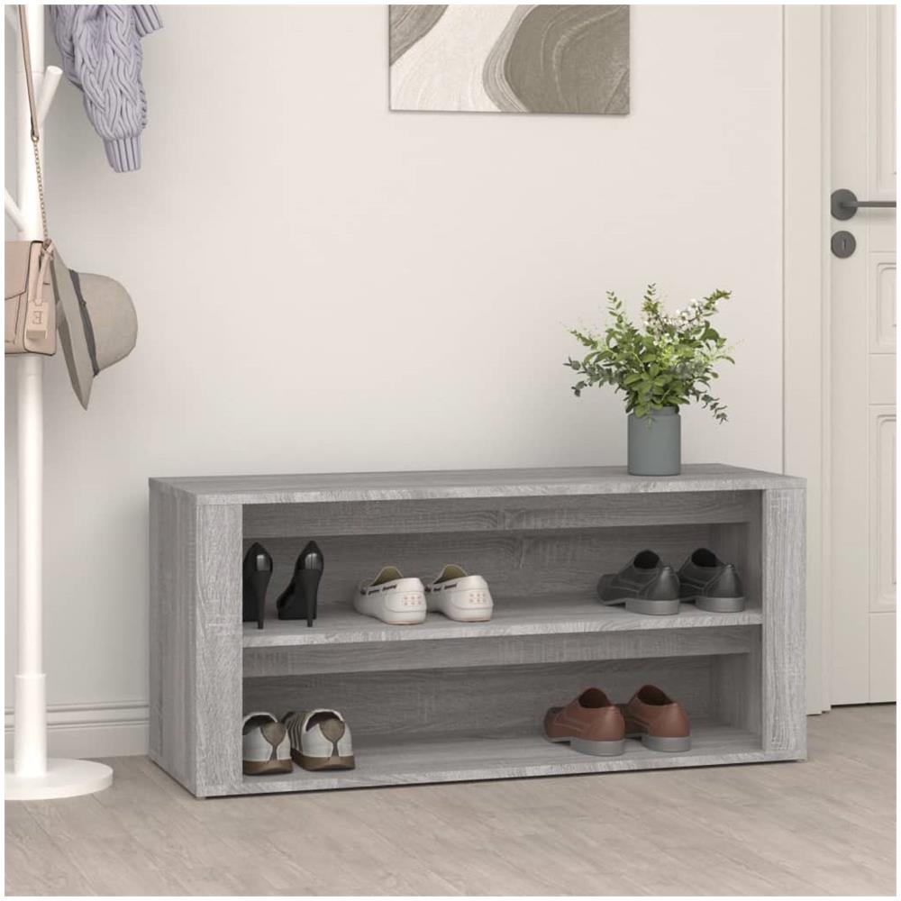Scarpiera Grigio Sonoma 100x35x45 Cm In Legno Multistrato - Foto 1
