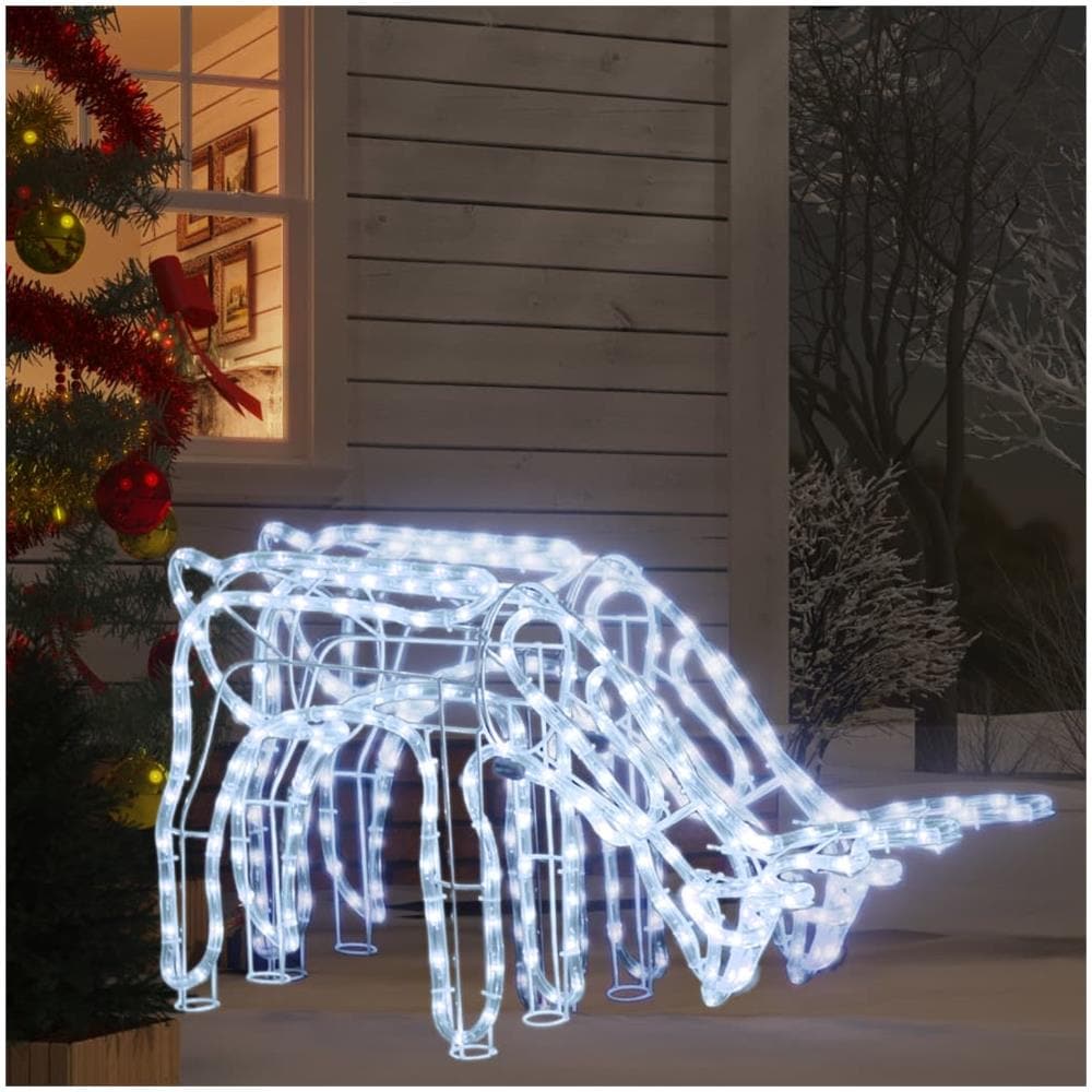 Figure Natalizie Renne 2 Pz Bianco Freddo 73x31x45 Cm - Foto 1