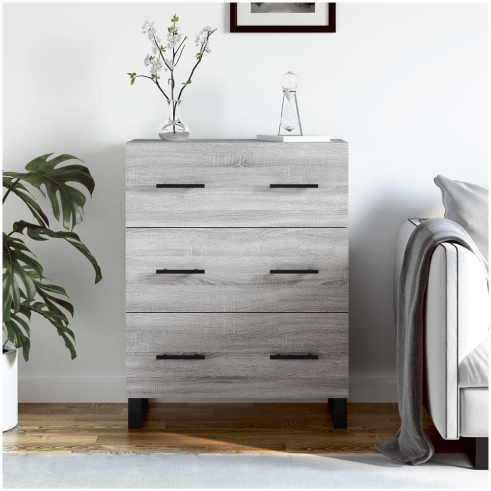 Credenza Grigio Sonoma 69,5x34x90 Cm In Legno Multistrato - Foto 1