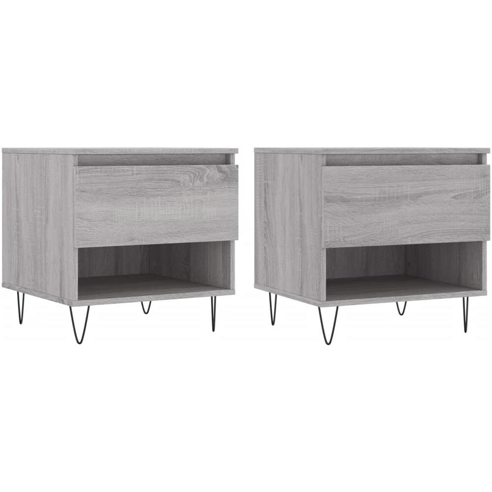 Tavolini Salotto 2pz Grigio Sonoma 50x46x50cm Legno Multistrato - Foto 2