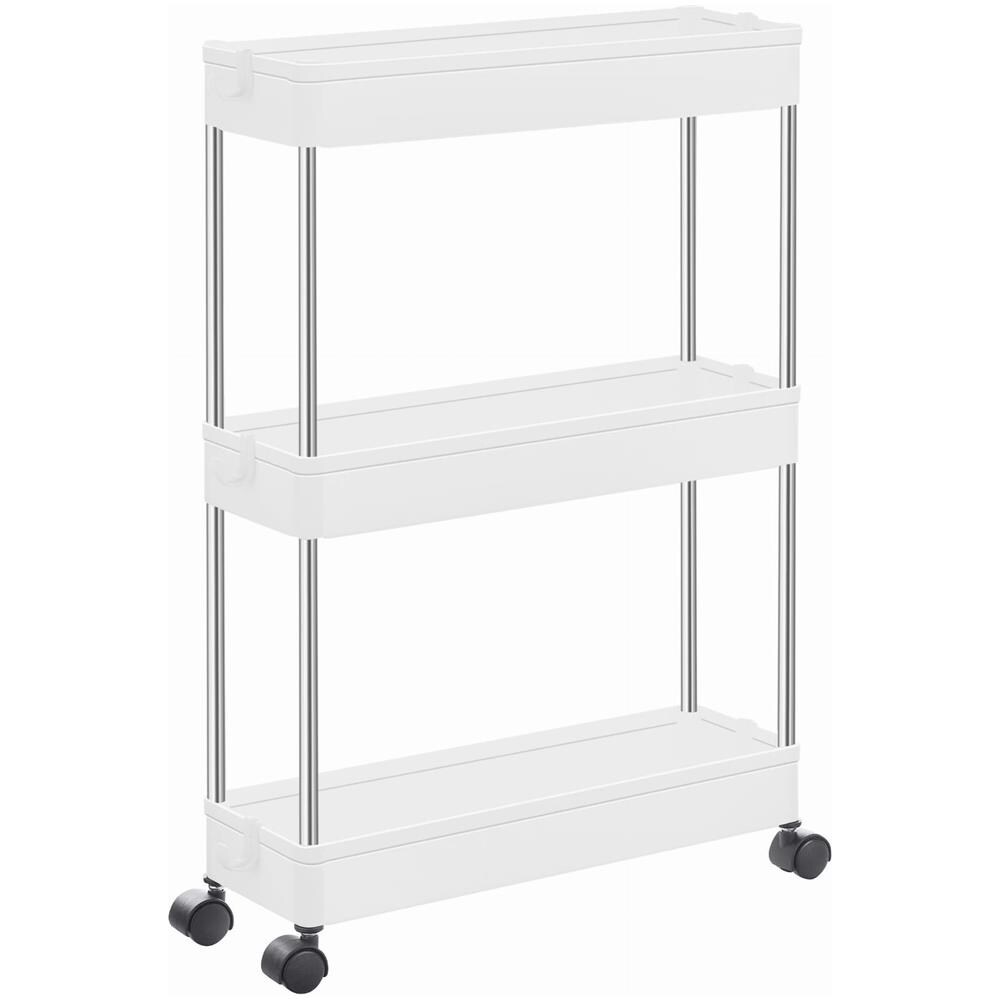 Carrello portaoggetti mobile White con 3 ripiani portaoggetti per cucine - Foto 1
