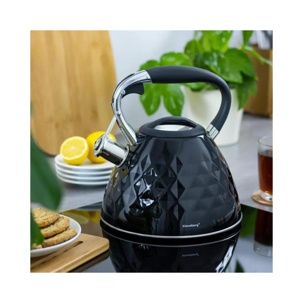 KB-7455 Bollitore con fischietto in acciaio inossidabile da 2,7 l con manico Cool-Touch - Foto 2