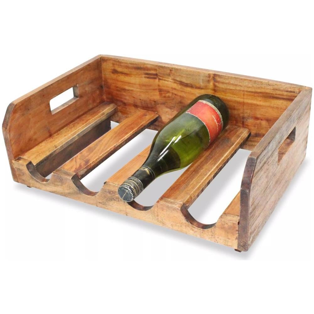 Set Portavini 4 pz per 16 Bottiglie in Legno Massello di Mogano - Foto 2