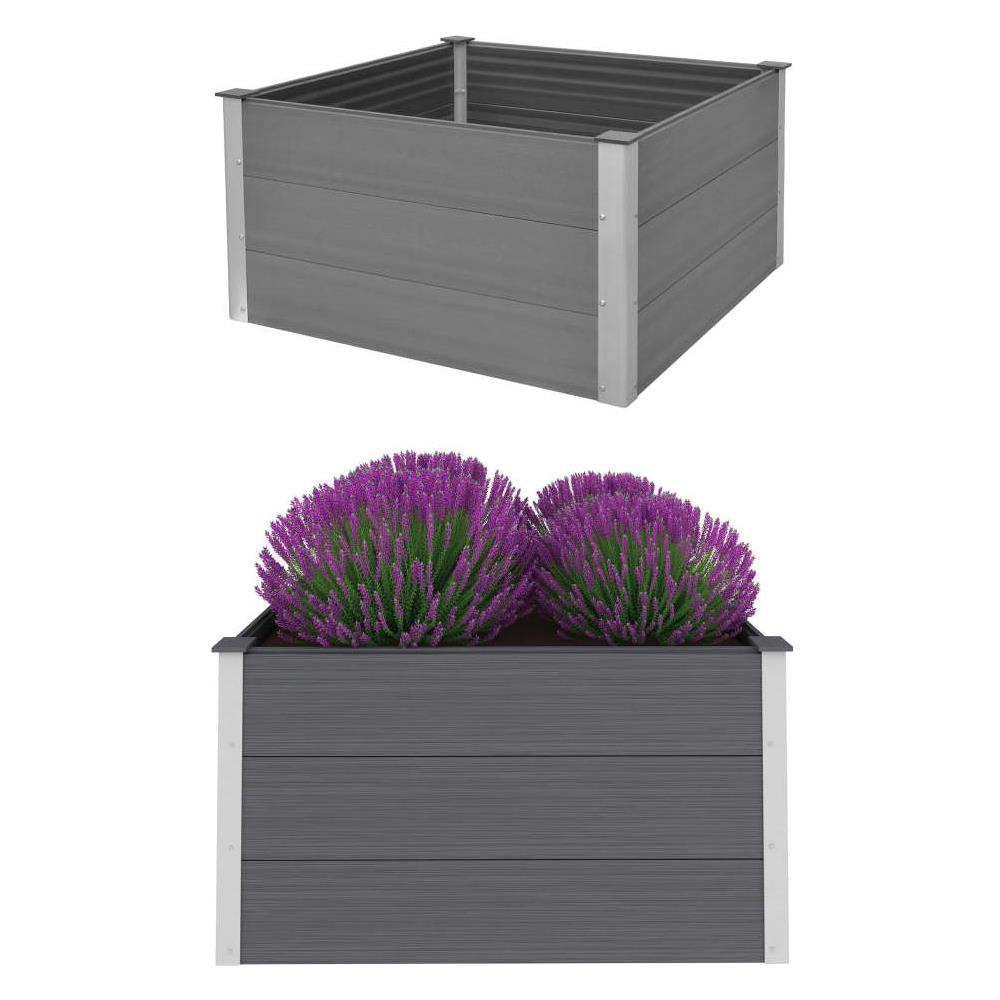 Fioriera Da Giardino In Wpc 100x100x54 Cm Grigia - Foto 1