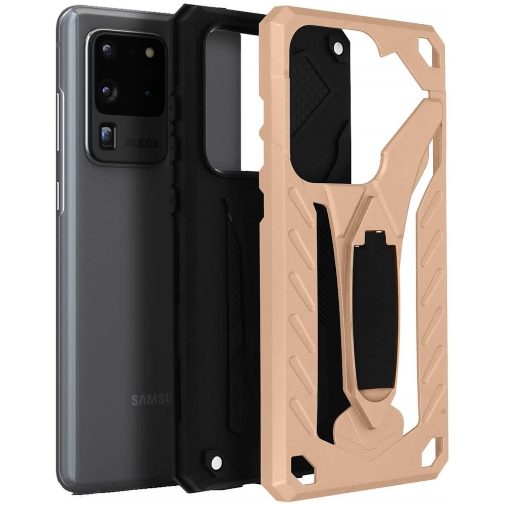 Cover Samsung Galaxy S20 Ultra Protezione Antishock Funzione Supporto Rosa Gold - Foto 2