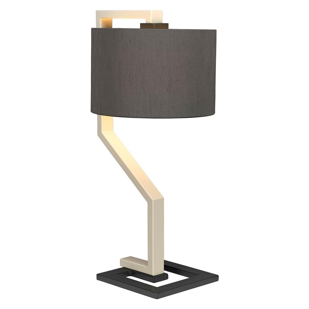 Lampada Da Tavolo Con Paralume Cilindrico Grigio - Foto 1