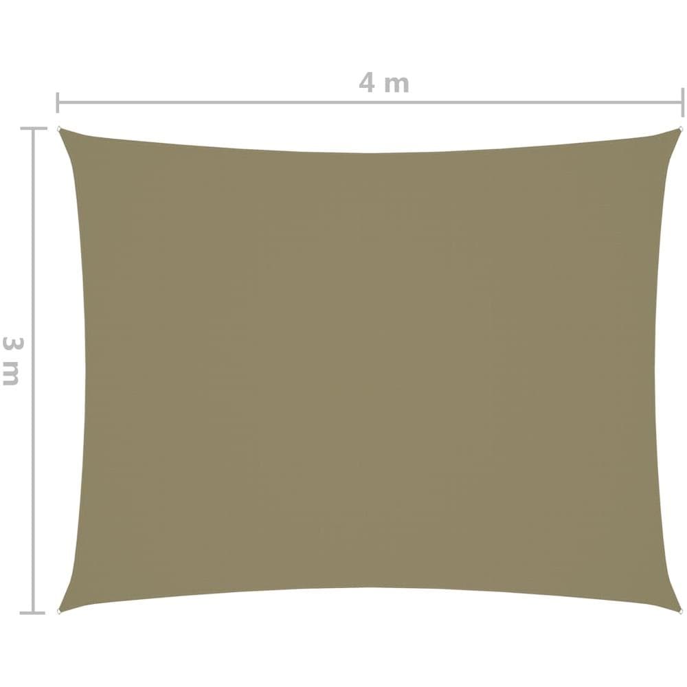 Parasole a Vela Oxford Rettangolare 3x4 m Beige - Foto 6