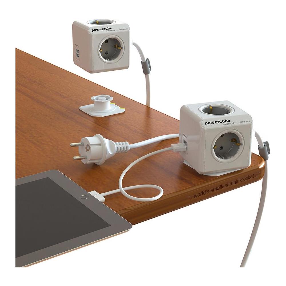 Powercube Extended 4 Prese, 2 Usb 1.5, M, Grigio - Foto 2