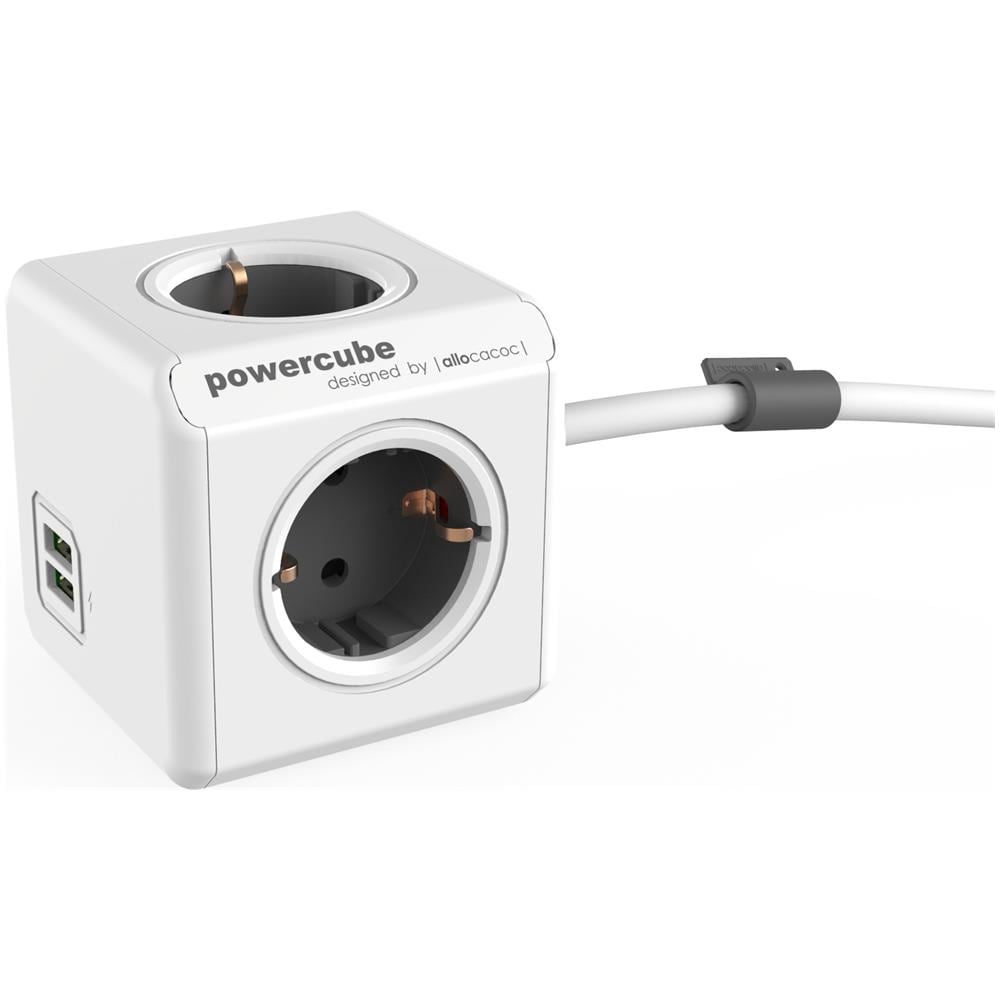 Powercube Extended 4 Prese, 2 Usb 1.5, M, Grigio - Foto 4