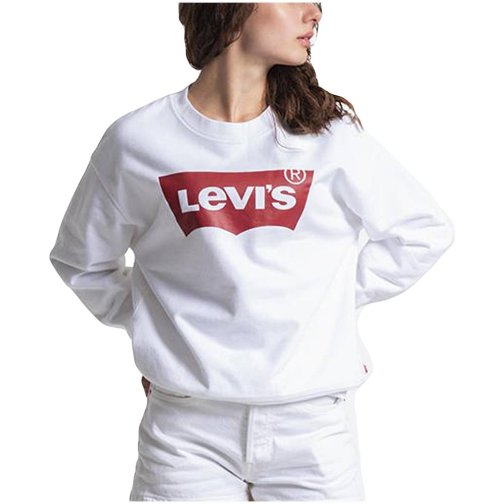 LEVI STRAUSS Felpa Da Donna Girocollo Graphic Crew Bianca Taglia