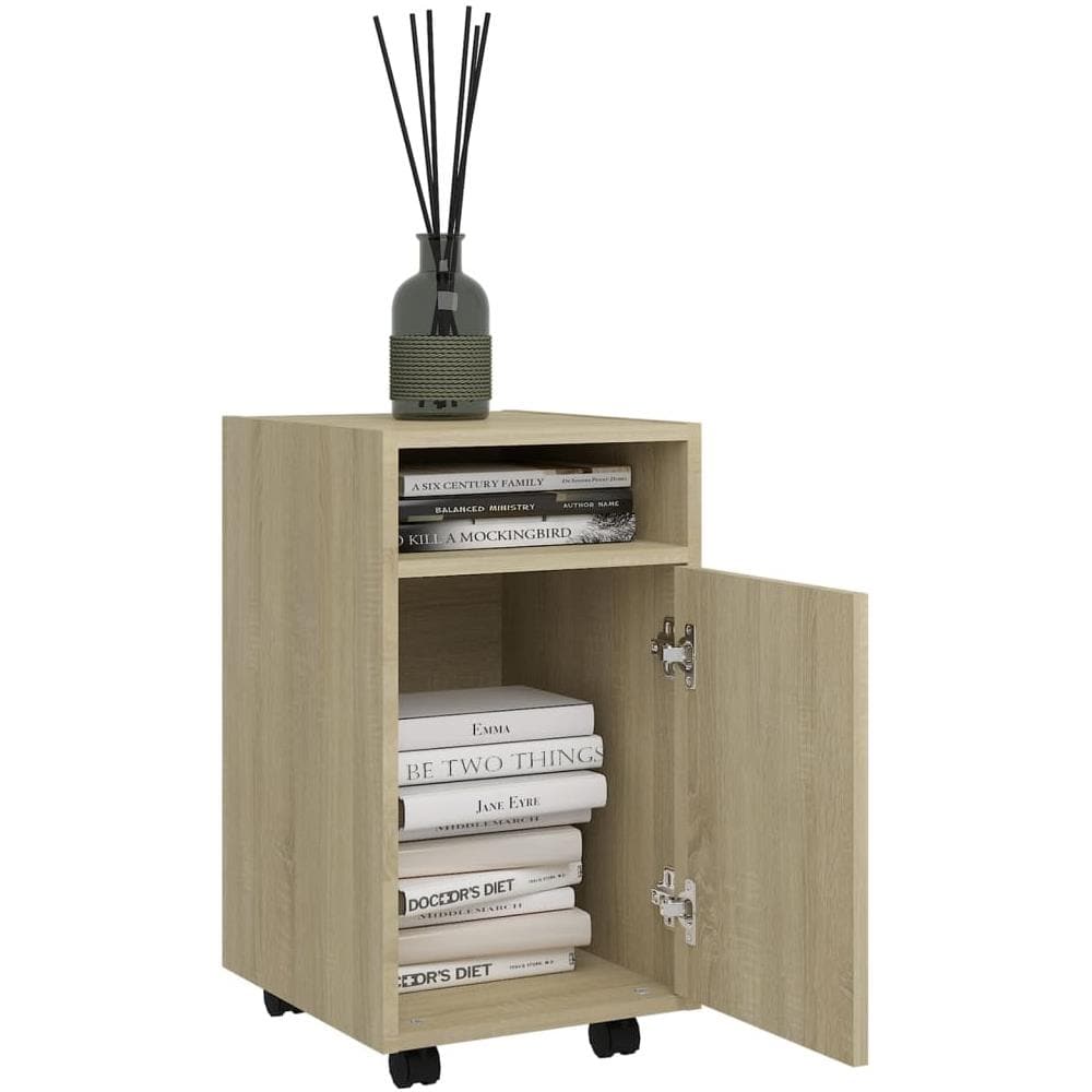 Credenza con Ruote Rovere Sonoma 33x38x60 cm Legno Multistrato - Foto 3