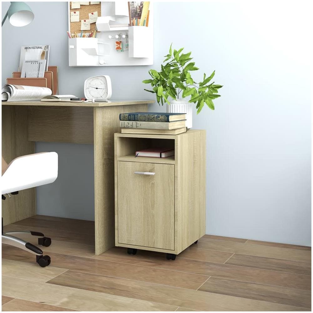 Credenza con Ruote Rovere Sonoma 33x38x60 cm Legno Multistrato - Foto 1