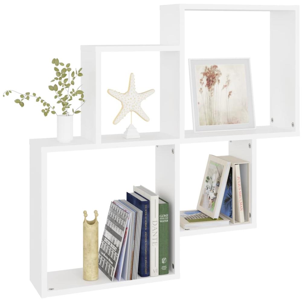 Mensola da Parete a Cubo Bianca 80x15x78,5 cm in Multistrato - Foto 3