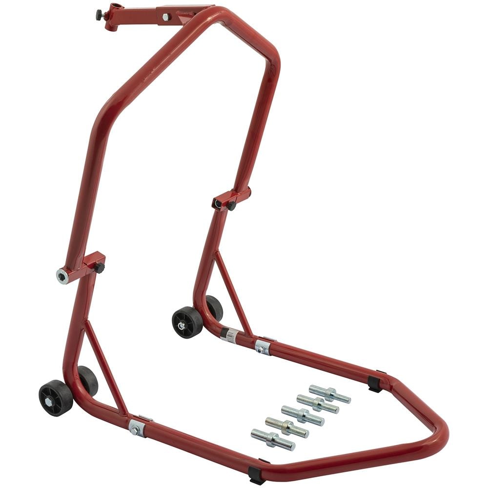 Cavalletto Alza Moto 4 Ruote 5 Perni Inclusi Anteriore Canotto Sterzo Rosso - Foto 1