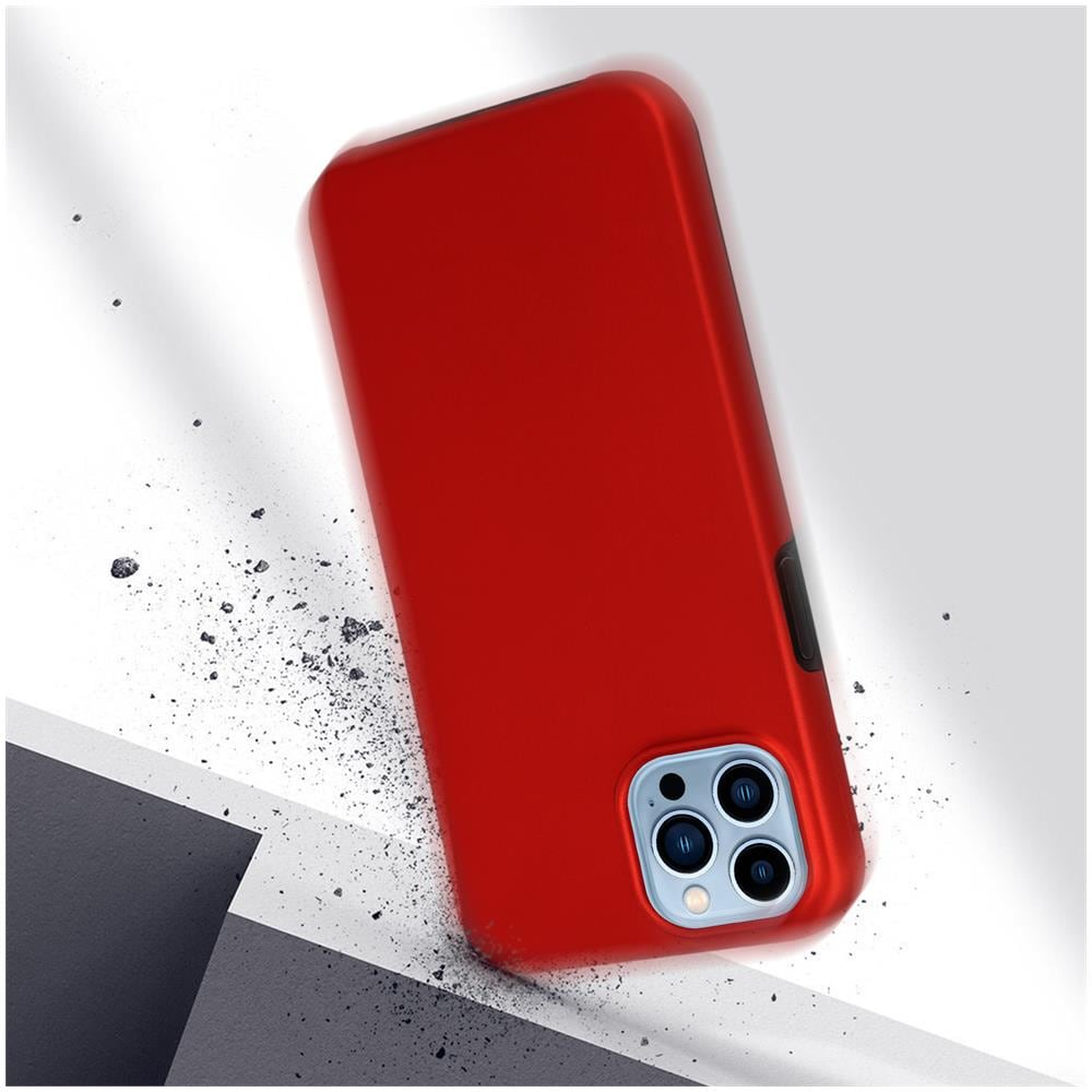 Cover Iphone 13 Pro Retro Rigido E Fronte Flessibile - Rossa - Foto 2