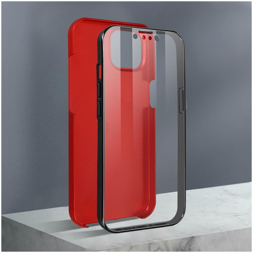 Cover Iphone 13 Pro Retro Rigido E Fronte Flessibile - Rossa - Foto 5