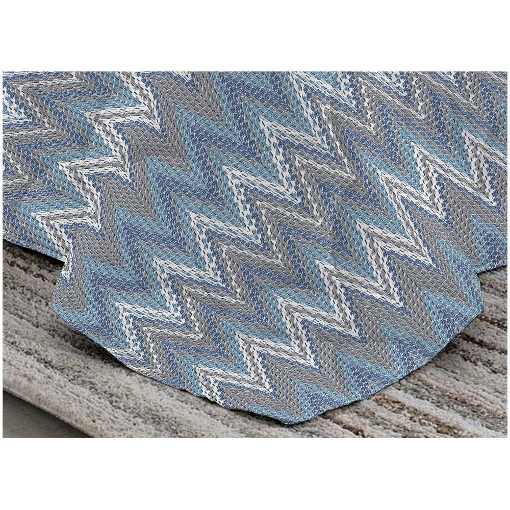 Trapuntino Piumino Estivo Pensieri Delicati Disegno Spinato Zig Zag Matrimoniale Azzurro - Foto 6