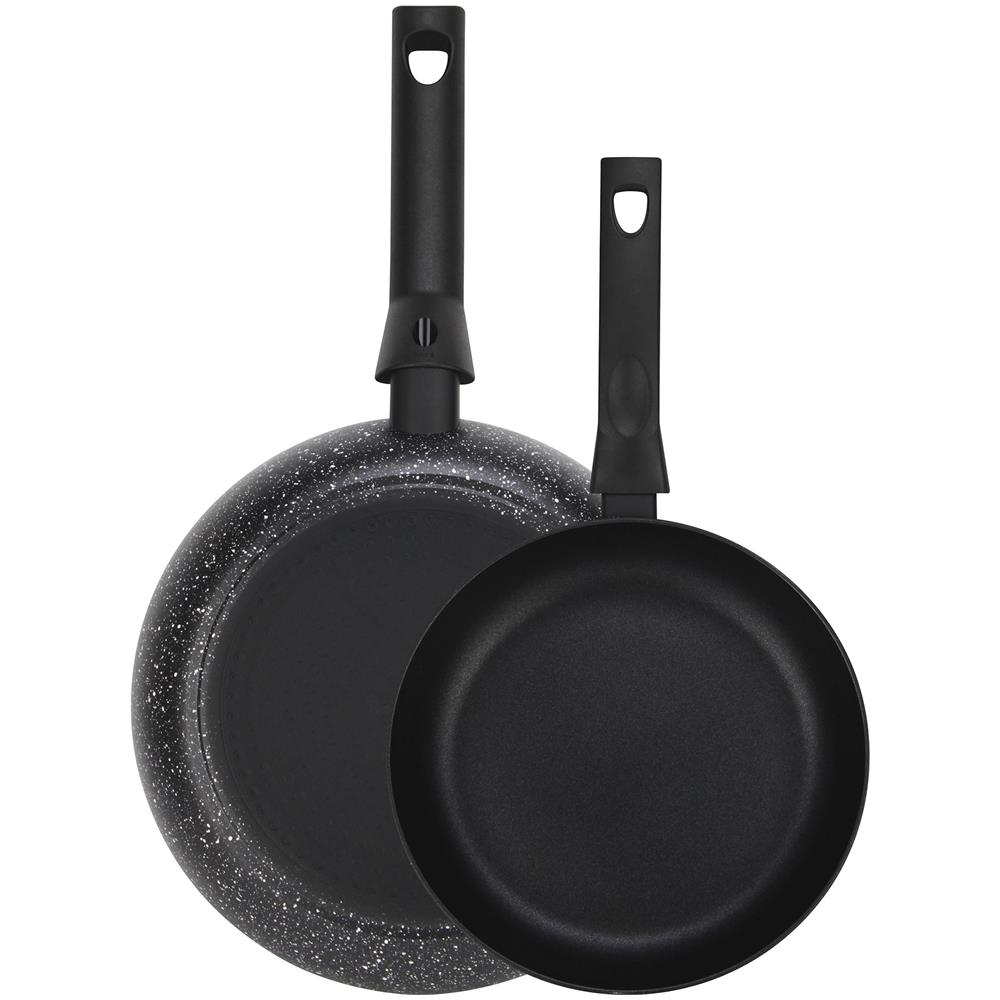 Fagor Nela Marble Set Di 2 Padelle Induzione 20-24 Cm, Alluminio 3 Mm, Antiaderente Senza Pfoa  Nero - Foto 1