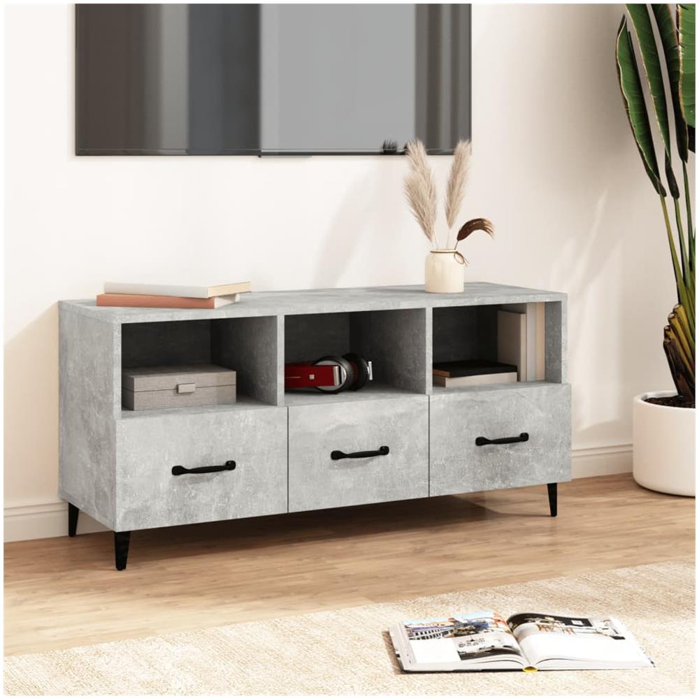 Mobile Porta Tv Grigio Cemento 102x35x50 Cm Legno Multistrato - Foto 1